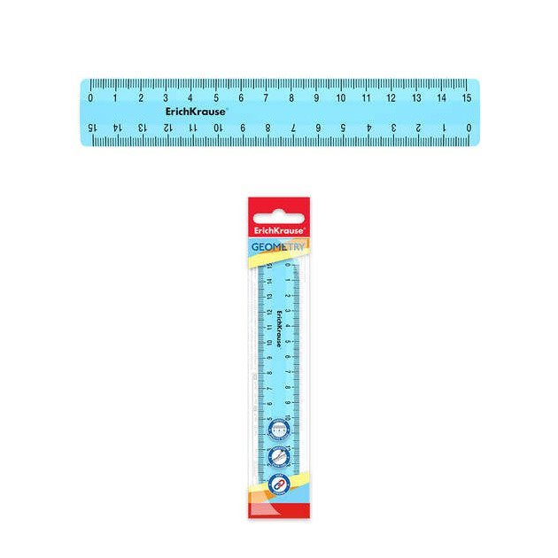 Régua Erichkrause Pastel - 15cm - Azul