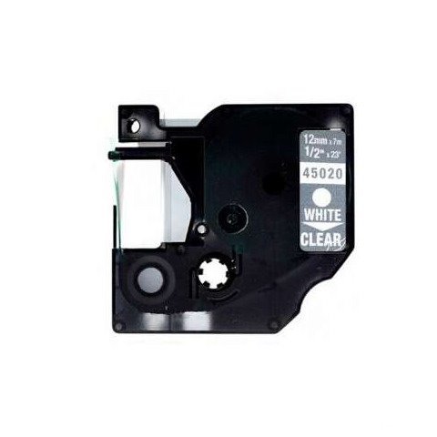 Fita compatível Dymo D1 45020 branco / transparente - 12mm x 7m (s0720600)