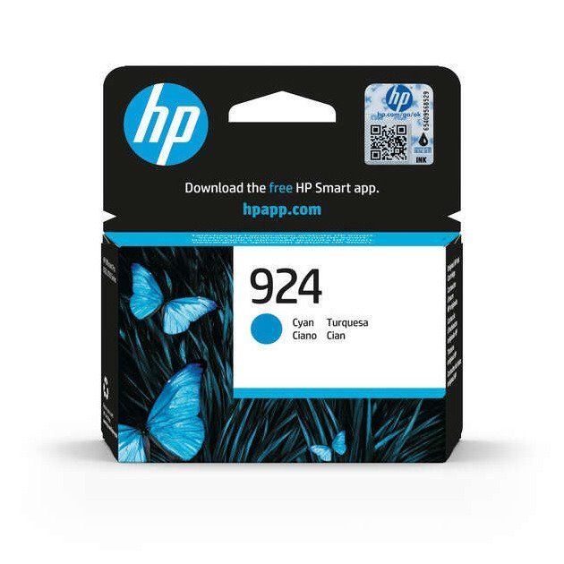 Tinteiro original hp 924 ciano - 4k0u3ne