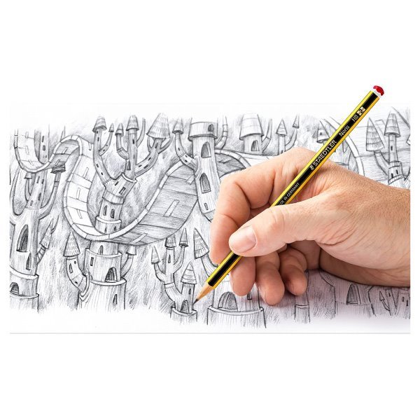 Pack 12 lápis de grafite e borracha Staedtler Noris 120