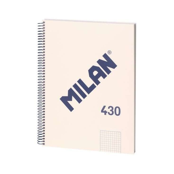 Caderno espiral Milan Serie 1918 - A4 / quadriculado / 80 folhas / beje