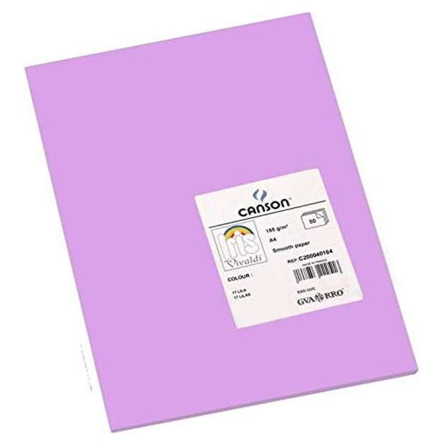 Pack de 50 Cartolinas Canson Iris - 185 g/m2 / A4 / Lilás