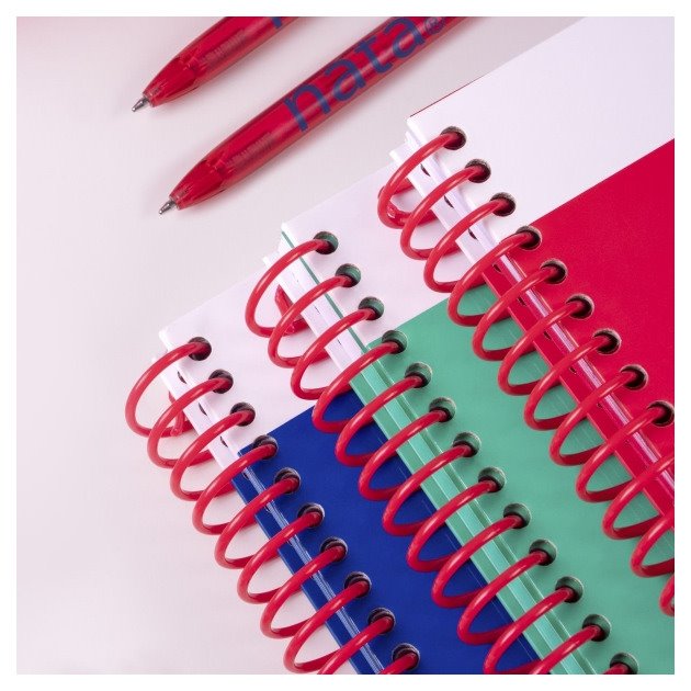 Pack de 3 Cadernos quadriculados Milan Nata 624 - Espiral / A4 / 80 folhas