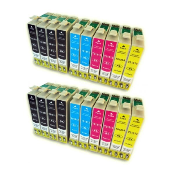 Pack 20 Tinteiros compatíveis Epson 18xl (CMYK)