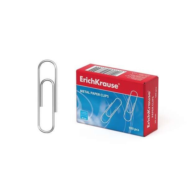 Clipes metálicos Erichkrause - 28mm / 100 unidades