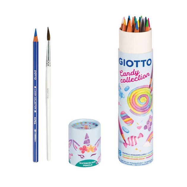 Pack 18 lápis de cor Giotto Candy Collection Acquarell - inclui pincel
