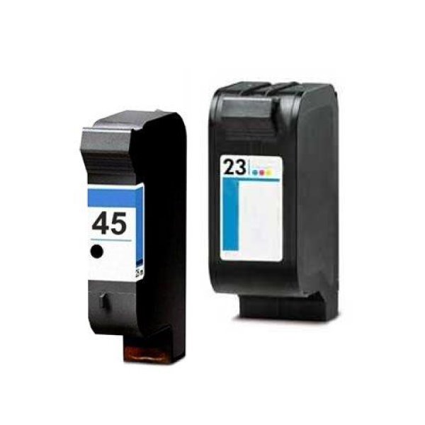 Pack 2 tinteiros compatíveis Hp 45 preto e Hp 23 cor
