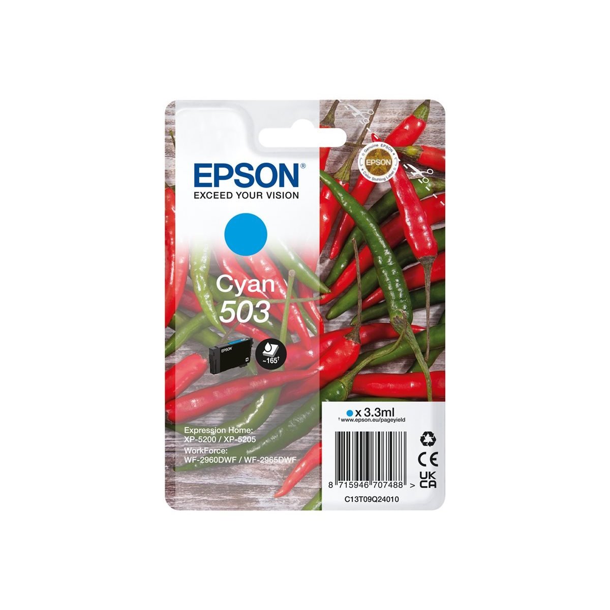 Tinteiro original Epson 503 ciano (C13T09Q24010)