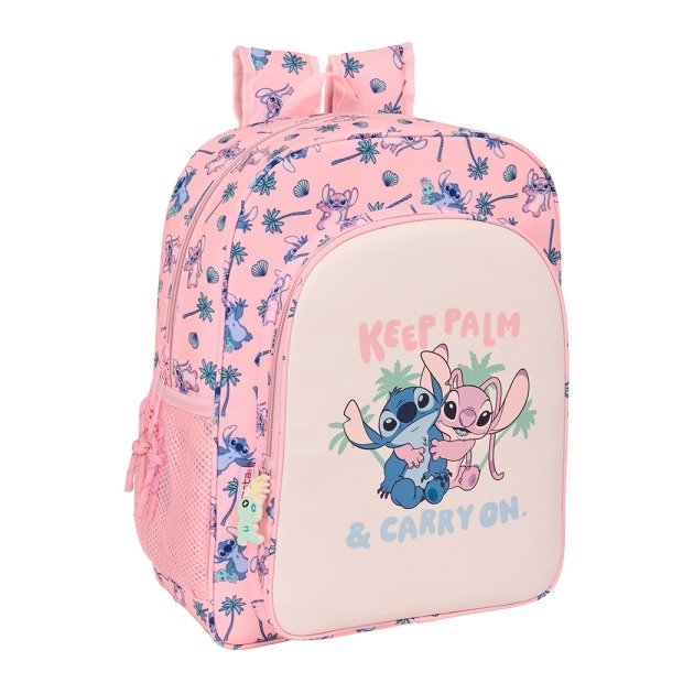 Mochila infantil Safta Stitch Beach - Adaptável a carro / Asa de mão / 32x38x12 cm / Rosa