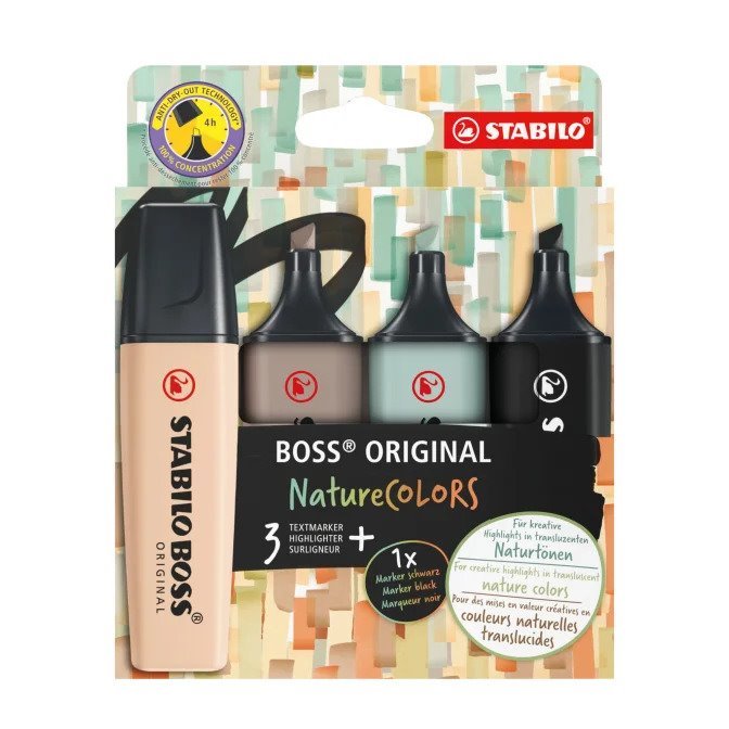 Pack 4 marcadores Stabilo Boss Naturecolors