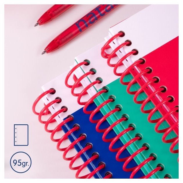 Caderno liso Milan Nata 624 - Espiral / A4 / 80 folhas / Verde