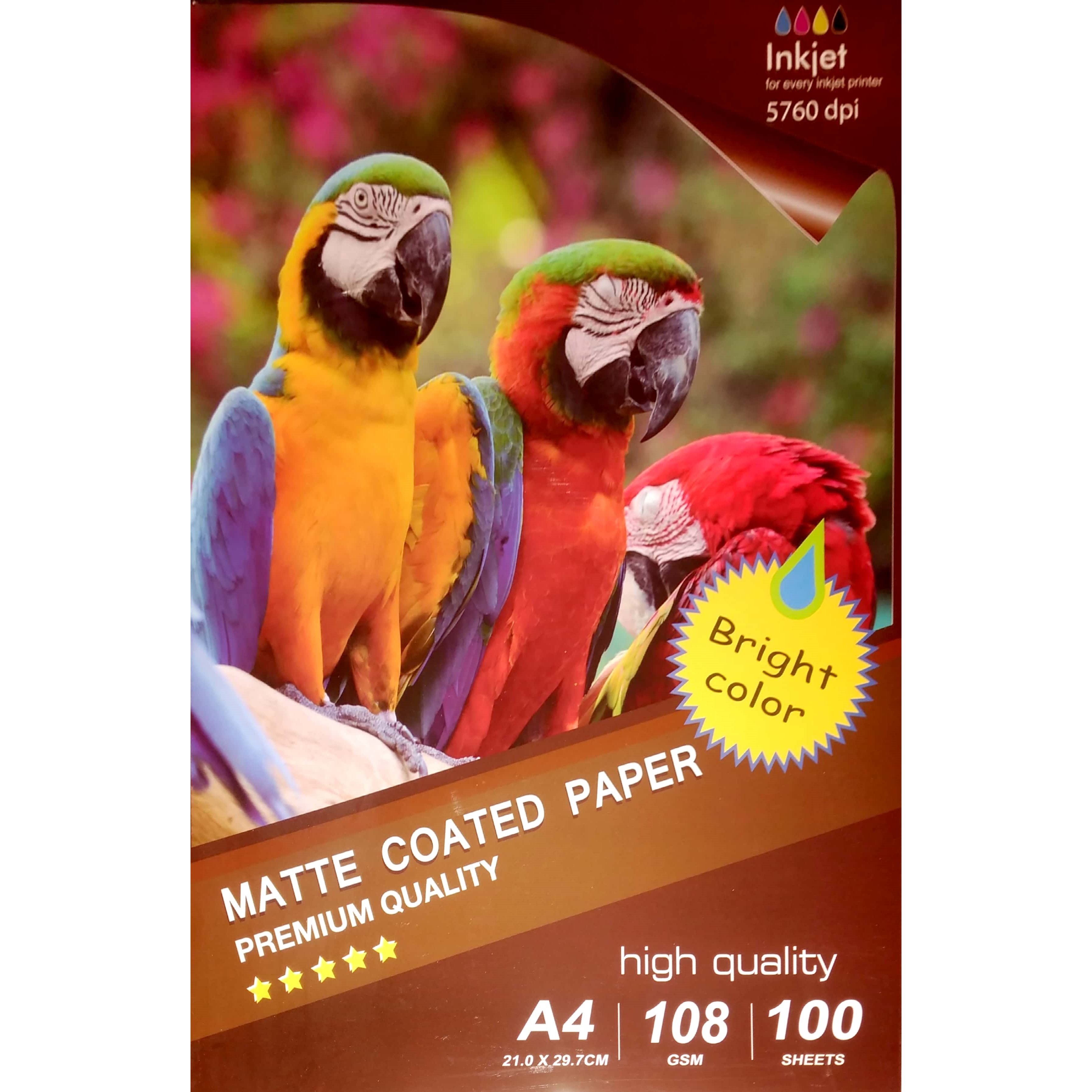 Papel fotográfico jato tinta A4 Mate (108g / 100 folhas)