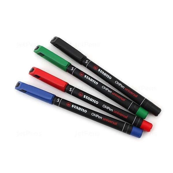 Marcadores permanentes Stabilo ohpen - traço superfino 0.4mm / 4 unidades / cores sortidas