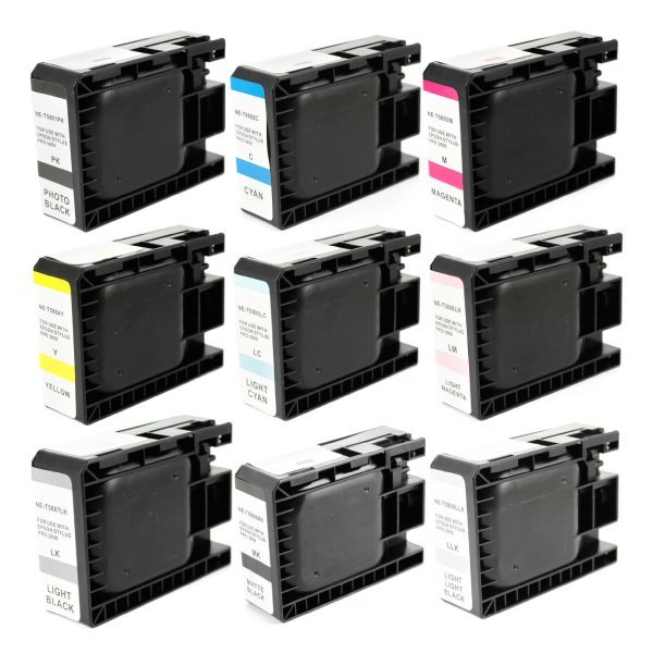 Pack 9 tinteiros compatíveis Epson t5801 - t5809