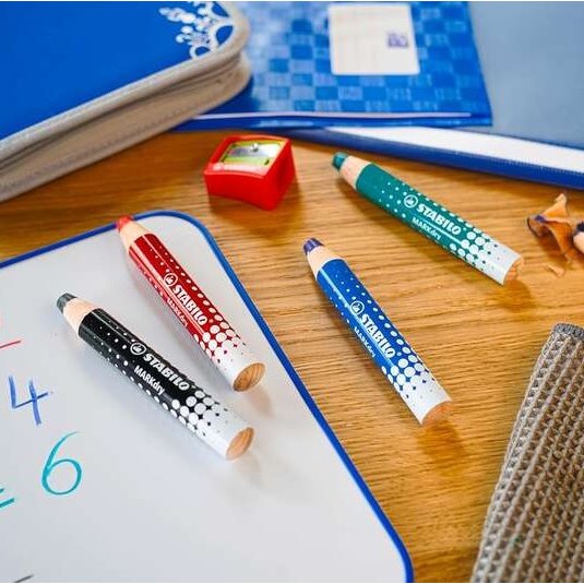 Marcadores secos para quadro branco Stabilo markdry - pack de 4