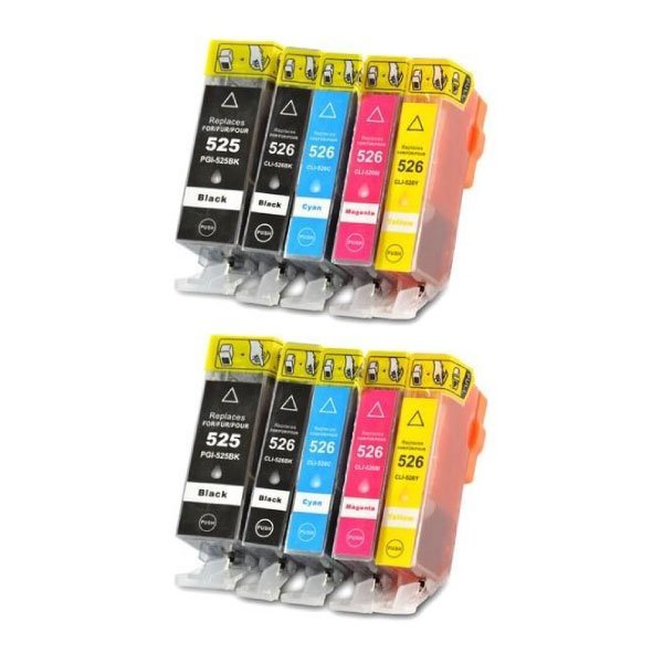 Pack 10 tinteiros compatíveis Canon 525XL / 526XL