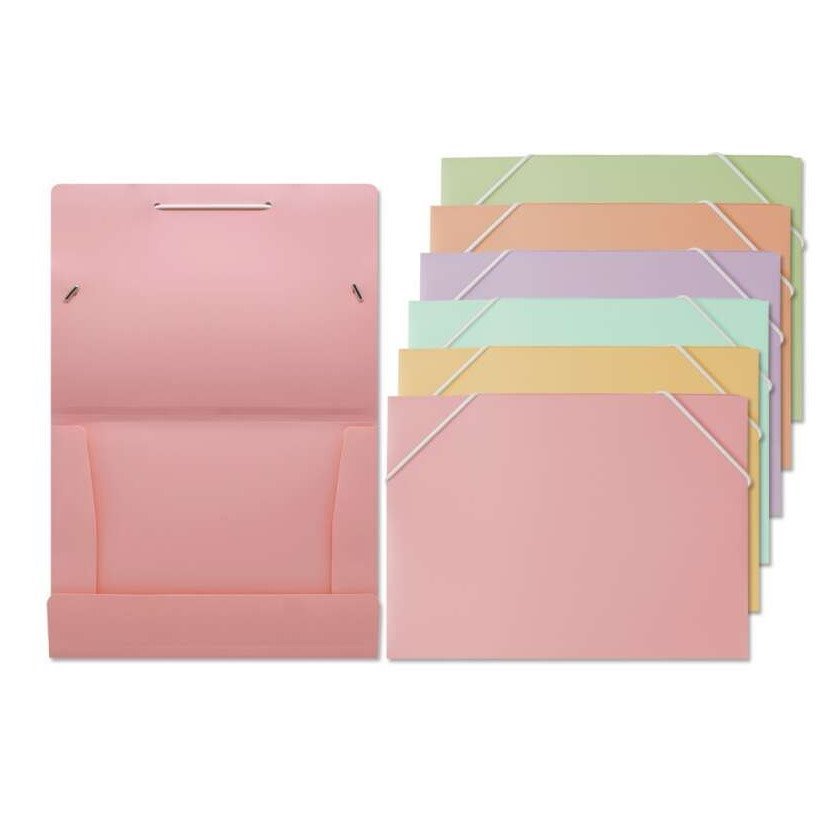 Pack 6 pastas com elástico Bismark - A5 / Polipropileno / Cores pastel sortidas