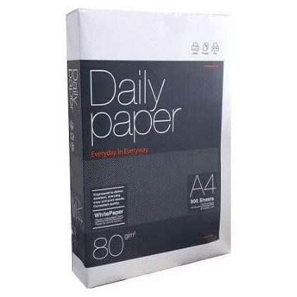 Pack 5 resmas papel A4 80gr branco (5x500 folhas) - Daily Paper