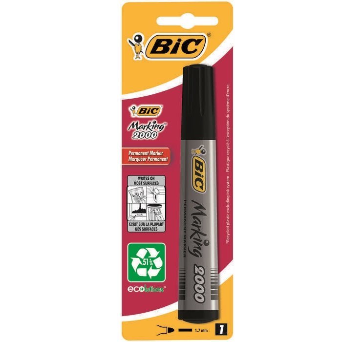 Marcador permanente Bic marking 2000 ecolutions - preto