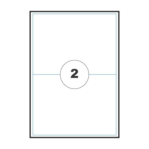 Etiquetas autocolantes 210x148mm A4/80g mate (50 folhas / 2 por folha)