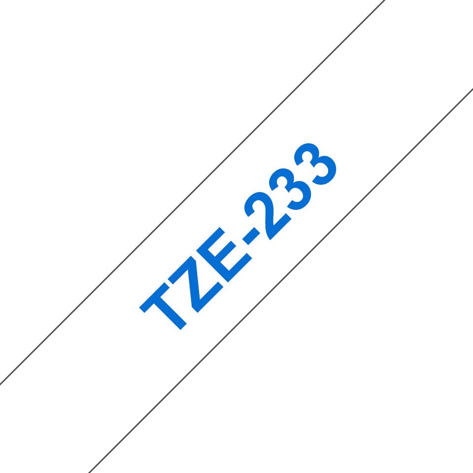Fita laminada compatível Brother TZe-223 texto azul sobre branco 9mm x 8m (TZ-223)