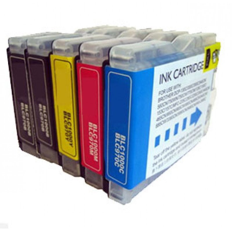Pack 5 tinteiros compatíveis Brother LC970 / LC1000 (CMYK)