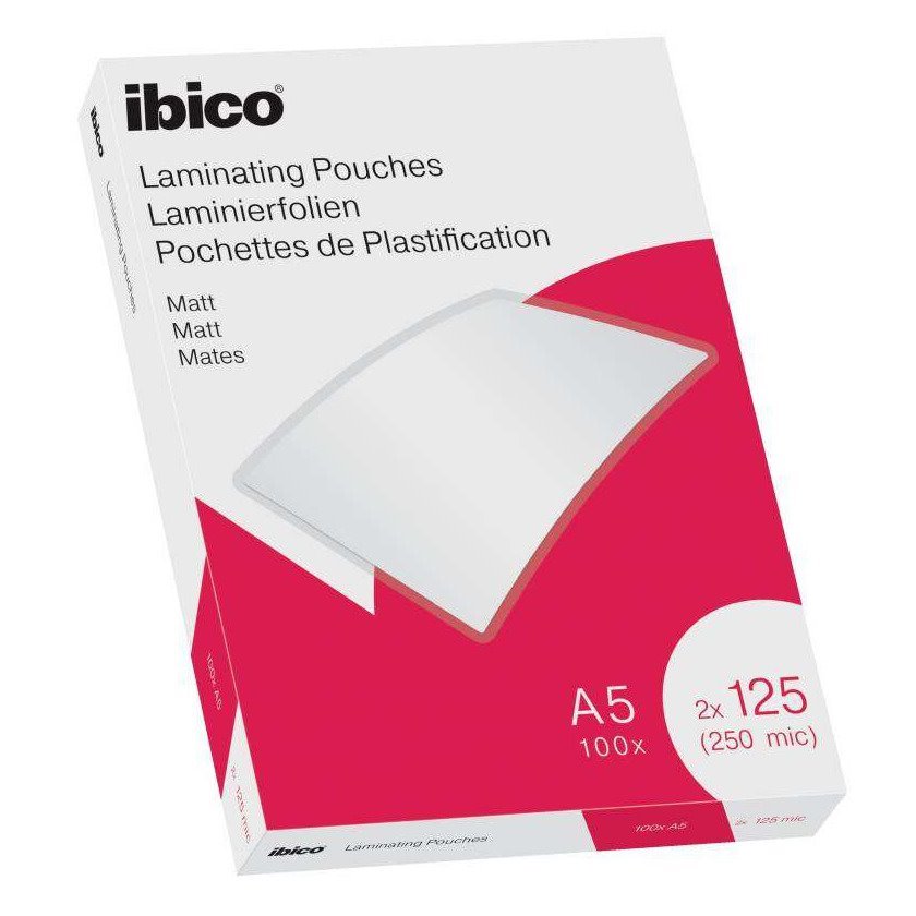 Bolsas de plastificação Ibico - A5 / 125 mícrons / mate / 100 unidades