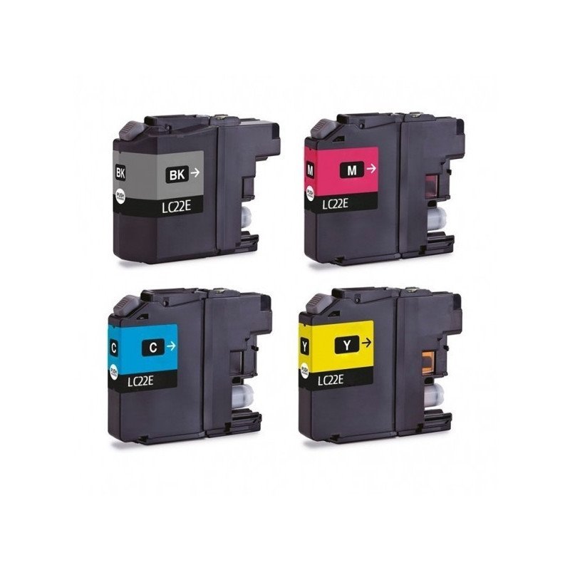 Pack 4 Tinteiros compatíveis Brother LC22E