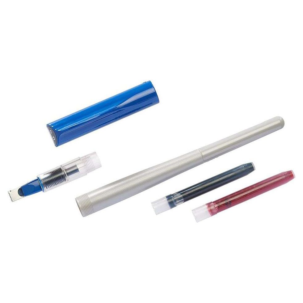 Pack caneta estilográfica Pilot Parallel Pen 6,0 mm - Tinta preto / vermelho