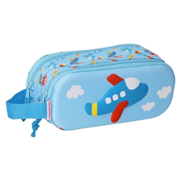 Estojo Safta Avião - Fecho de Correr - Asa Lateral