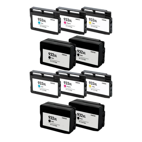 Pack 10 Tinteiros compatível Hp 4x 932xl + 6x 933xl