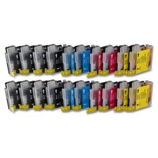 Pack 20 Tinteiros compatíveis Brother LC980 / LC985 / LC1100