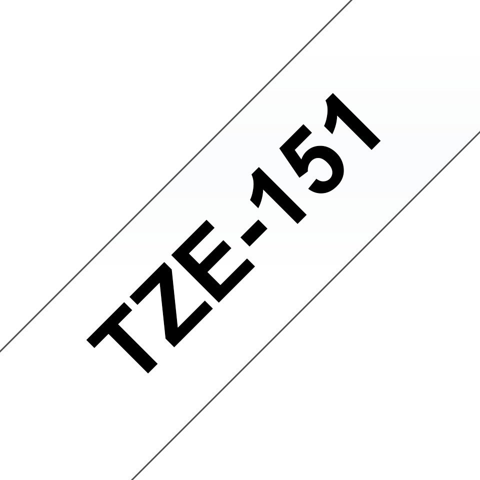 Fita laminada compatível Brother tze151 - texto preto / fundo transparente - 24mm x 8m