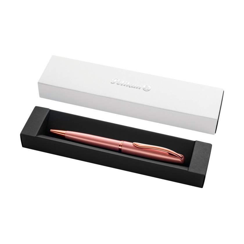 Esferográfica Retrátil Pelikan Jazz Noble - Traço 1 mm / Detalhes Cromados / Rosa
