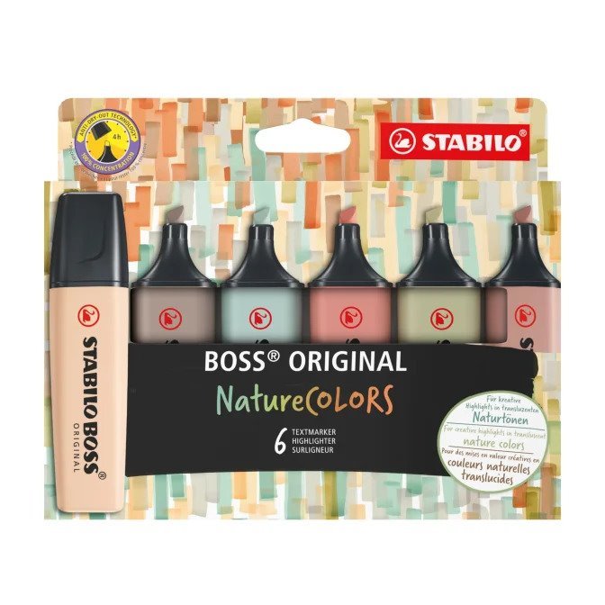 Pack 6 marcadores Stabilo Boss Naturecolors