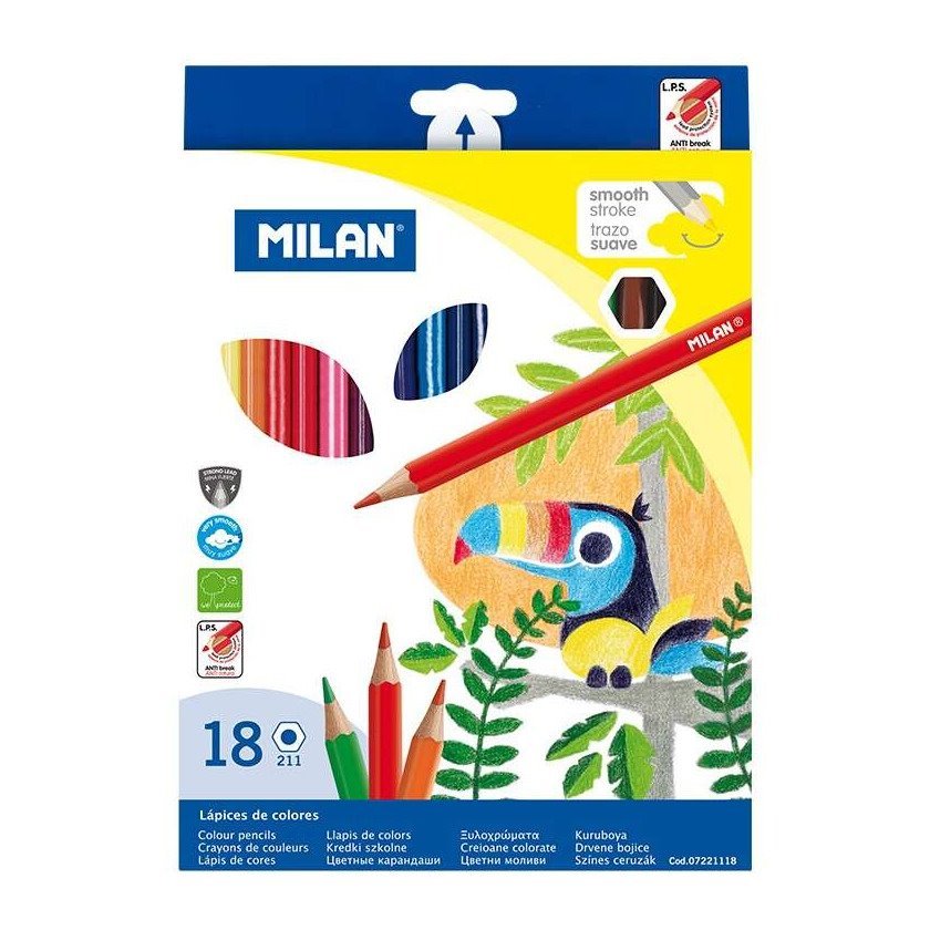 Pack 18 lápis de cor Milan