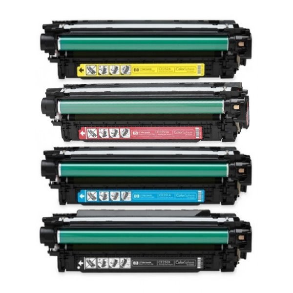 Pack 4 toners compatíveis Hp 504x preto + 504a cores