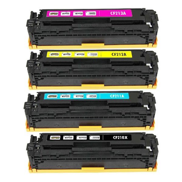 Pack 4 toners compatíveis Hp 131x preto + 131a cores