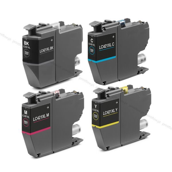 Pack 4 tinteiros compatíveis Brother LC421XL (LC421XLVAL)
