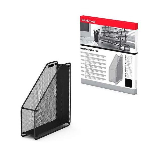 Porta-revistas ErichKrause Compass Classic - Aço Inoxidável / Preto