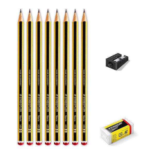 Pack 8 lápis de grafite - borracha e afia Staedtler Noris 120