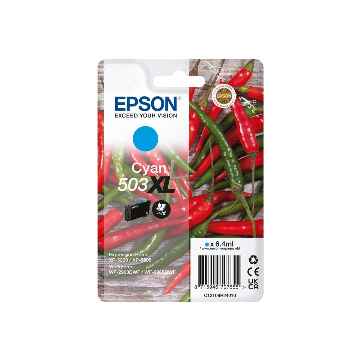 Tinteiro original Epson 503XL ciano (C13T09R24010)