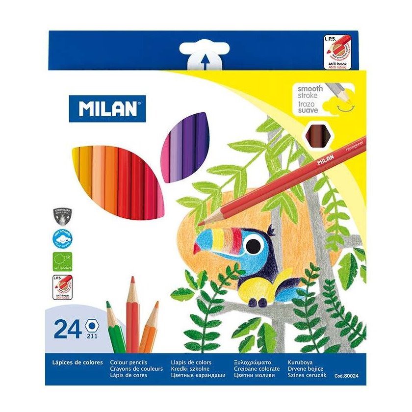 Pack 24 lápis de cor Milan