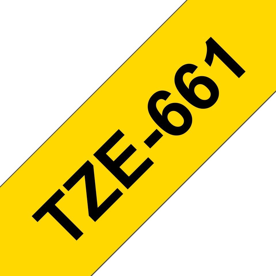 Fita laminada compatível Brother tze661 - texto preto / fundo amarelo - 36mm x 8m