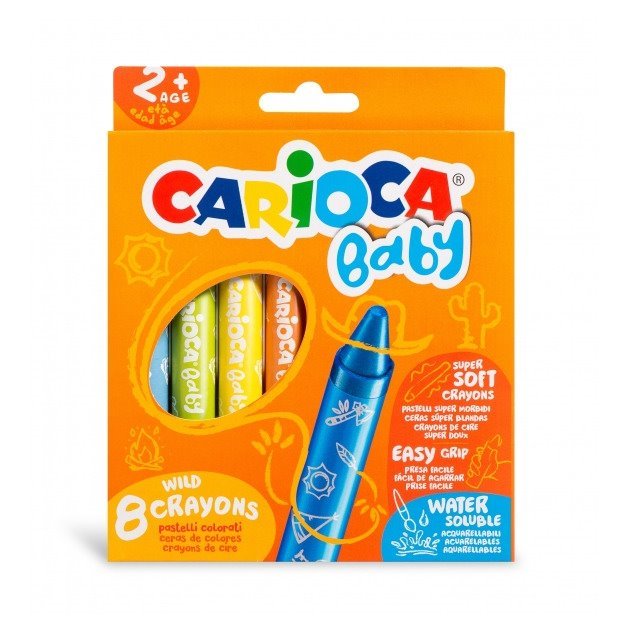 Pack 8 Lápis de cera Carioca Baby 2+