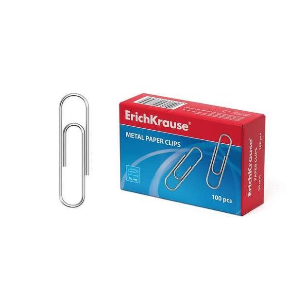 Clipes metálicos Erichkrause - 50mm / 100 unidades
