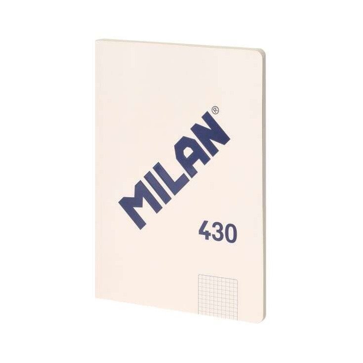 Caderno colado Milan Serie 1918 - A4 / quadriculado / 48 folhas / beje