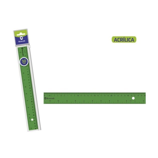 Régua Acrílica Bismark 30 cm - Verde