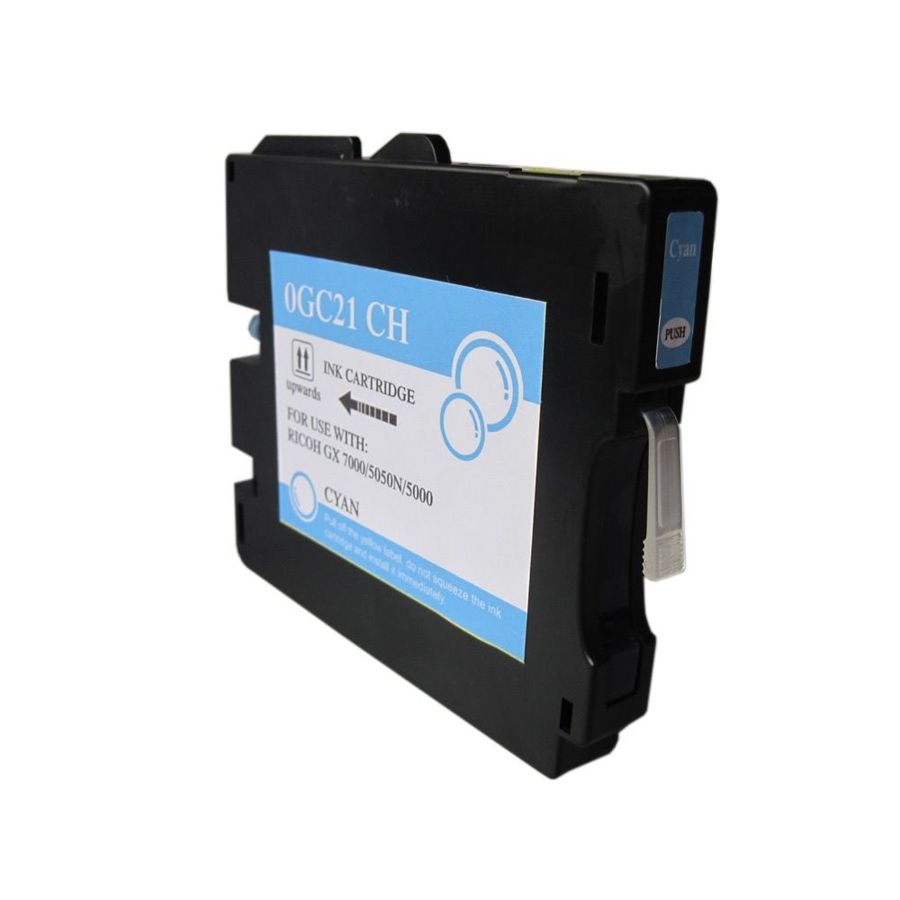 Tinteiro compatível ricoh gc21 ciano tinta de sublimação (405533 / 405537)