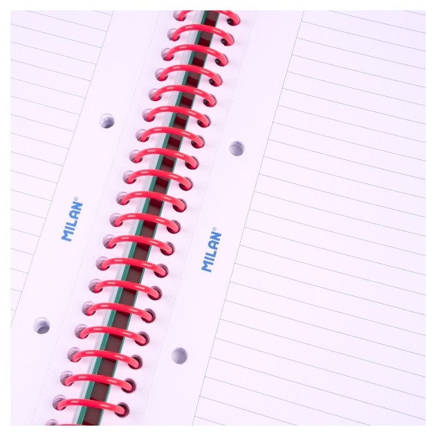Caderno pautado Milan Nata 624 - Espiral / A4 / 80 folhas / Verde